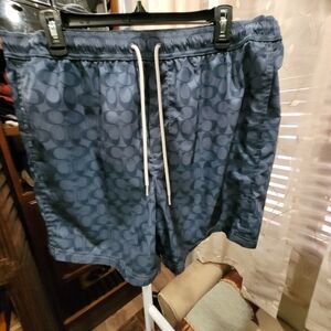 Coach Men's Navy Patterned Swim Shorts